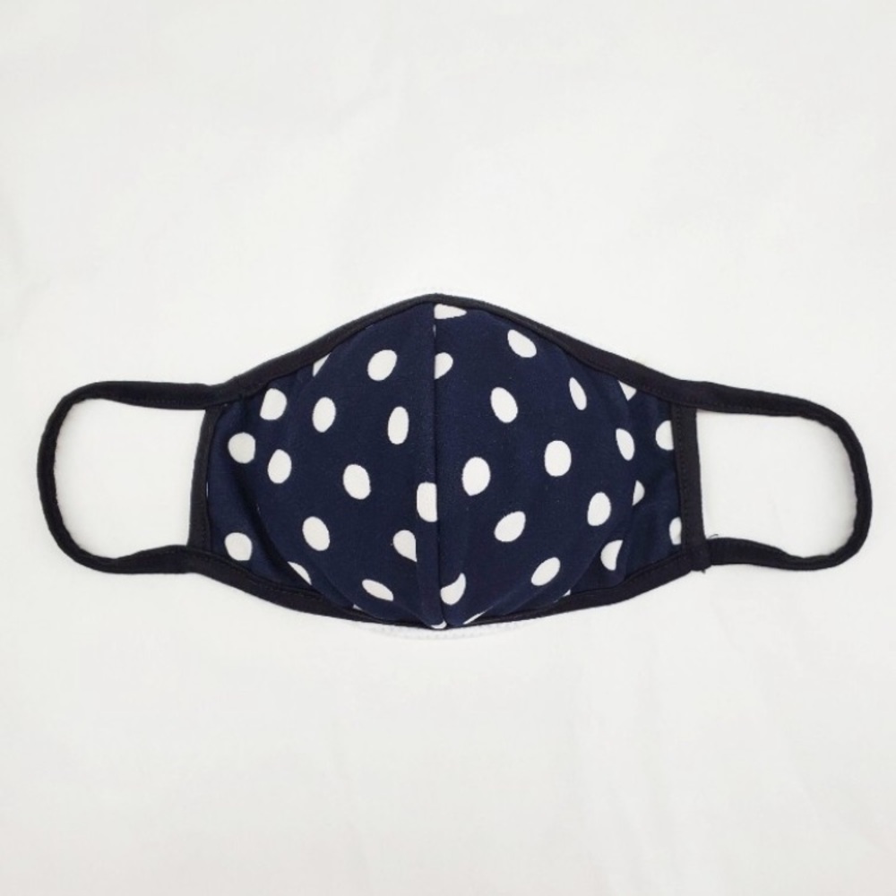3 Pack Navy Blue & White Polka Dot Face Mask